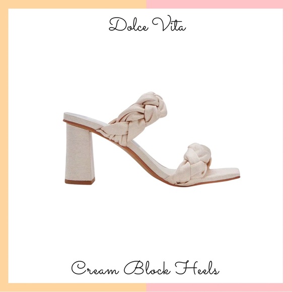 Dolce Vita Pheby Cream Block Heels - Picture 1 of 6